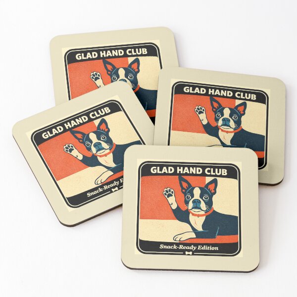 Item preview, Glad Hand Club: Snack-Ready Edition (Boston Terrier) designed and sold by Caroline Communications LLC.