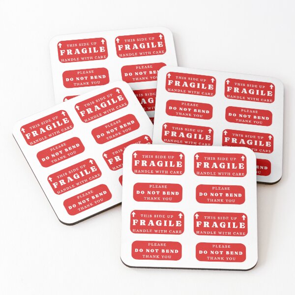 Item preview, Fragile Labels Shipping Red Do Not Bend Box Stickers Prints Posters Wall Art Magnet Home Coffee Cup Decoration TShirt Stationary Notebook Magnet Hat Kitchen Work School Office Redbubble Shop designed and sold by Saritas Boutique Shop.