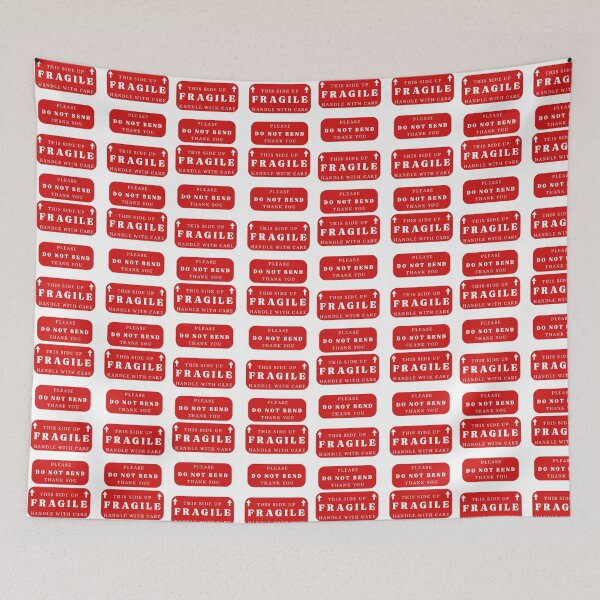 Item preview, Fragile Labels Shipping Red Do Not Bend Box Stickers Prints Posters Wall Art Magnet Home Coffee Cup Decoration TShirt Stationary Notebook Magnet Hat Kitchen Work School Office Redbubble Shop designed and sold by Saritas Boutique Shop.