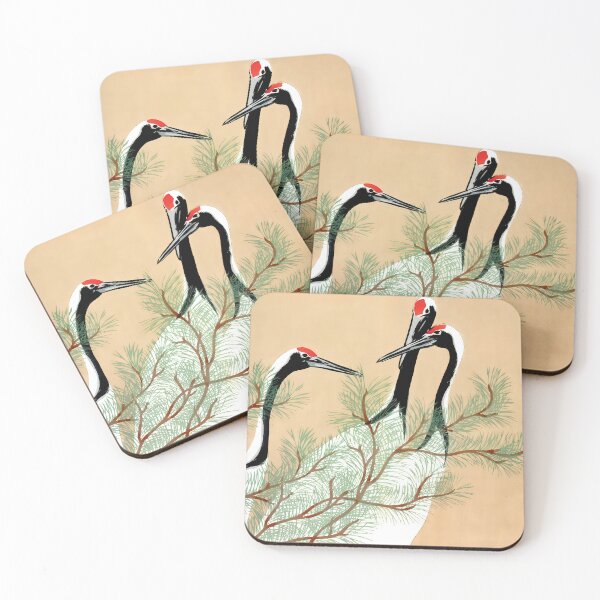 Item preview, Japanese Cranes & Pine Branches Illustration Vintage Japonisme Bird Art designed and sold by ArtDesignRemix.