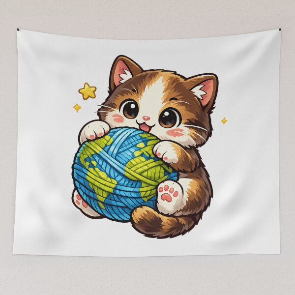 Item preview, Cute kitten holding the planet. designed and sold by JonelleTshirts.