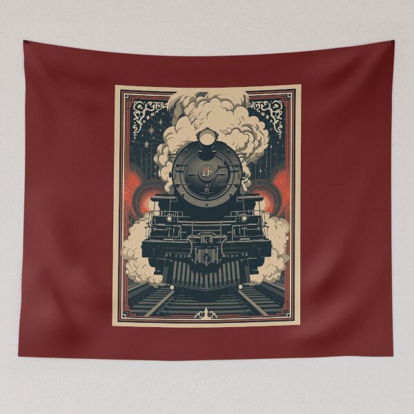 Item preview, Locomotive No 1 'The Old Timer' - Vintage Art Deco Style Steam Locomotive designed and sold by ArtbyClarkie.