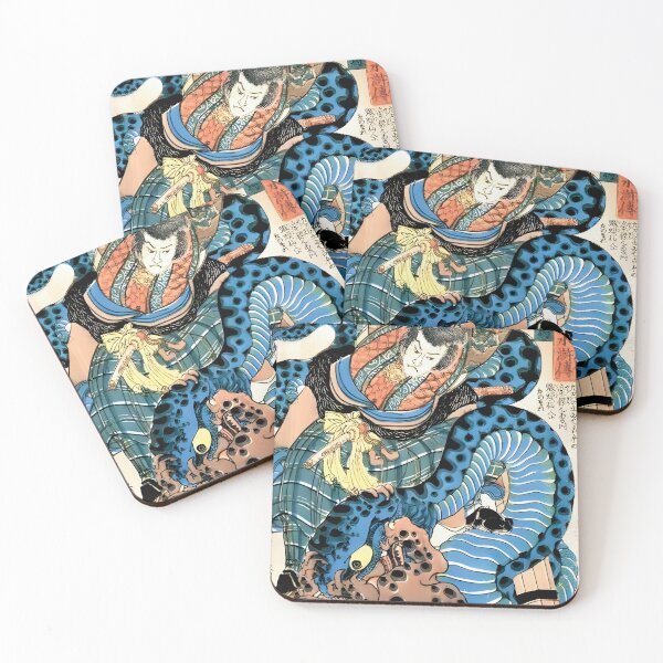 Item preview, Kuniyoshi Samurai vs Octopus Ukiyo e Japanese Woodblock Print designed and sold by ArtDesignRemix.