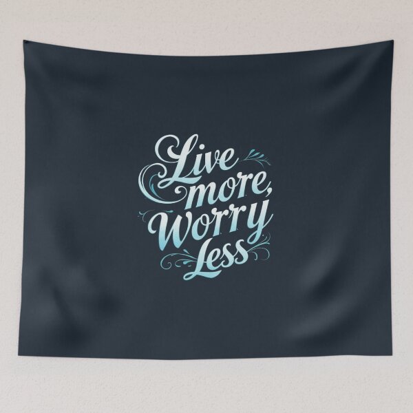 Item preview, Live More Worry Less T Shirt, Live More Worry Less Shirt, Live More Worry Less Apparel, Live More Worry Less Phone Case, Live More Worry Less Gifts, Live More Worry Less Tote Bag designed and sold by happiness1000.