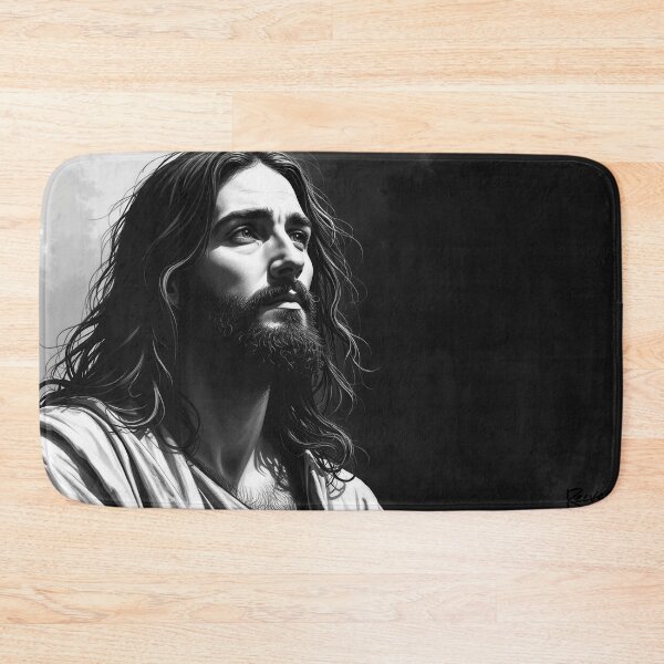 Item preview, Contemplative Jesus - Black & White Illustration designed and sold by Pastor Reeves Studio.