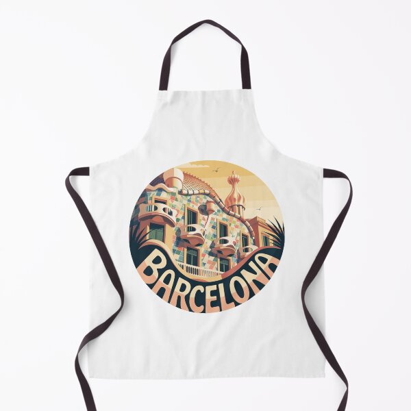 Item preview, Casa Batlló Gaudi View - Barcelona Retro Art - Psychedelic 70s Architecture Illustration designed and sold by CircinusStore.