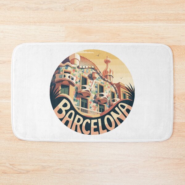 Item preview, Casa Batlló Gaudi View - Barcelona Retro Art - Psychedelic 70s Architecture Illustration designed and sold by CircinusStore.
