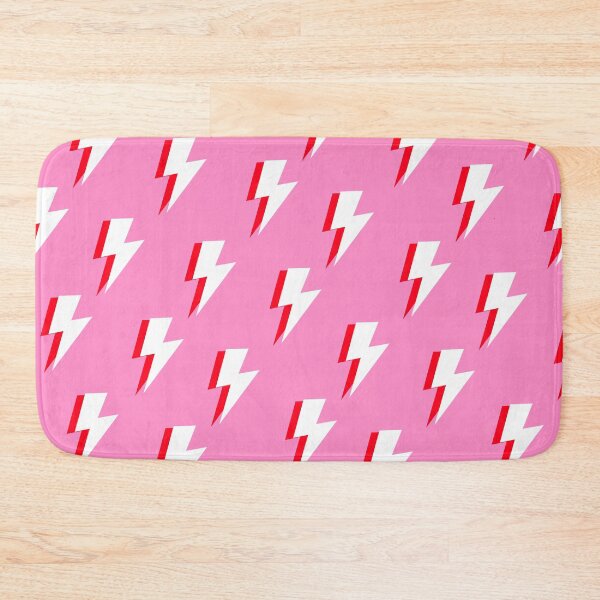 Item preview, White and Red Lightning Pattern on Pink  designed and sold by OneThreeSix.