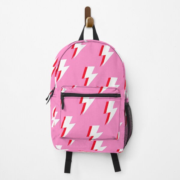 Item preview, White and Red Lightning Pattern on Pink  designed and sold by OneThreeSix.