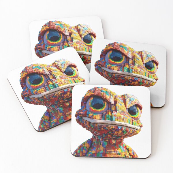 Item preview, Angry Blocky Colorful Frog Critter designed and sold by Flex Brix.