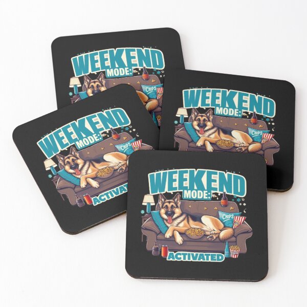 Item preview, Weekend Mode Activated – Funny Cute German Shepherd Dog Lover Relax Humor Design designed and sold by Typologystudios.