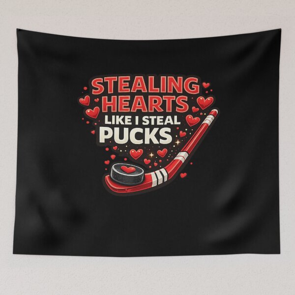 Item preview, Stealing Hearts Like I Steal Pucks Hockey Player Valentine designed and sold by SofenArt.