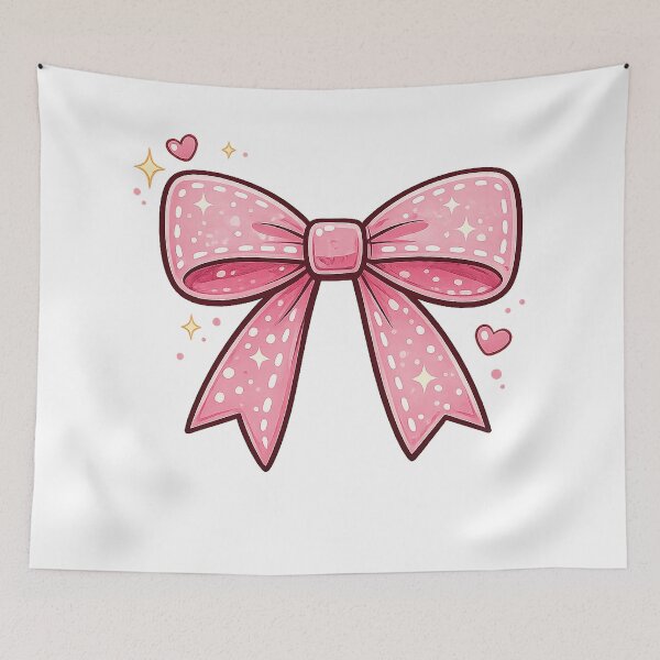 Item preview, Kawaii Pink Bow – Cute Glitter Ribbon Clipart for Girls & Decor  designed and sold by Gold Turtle  Lina.