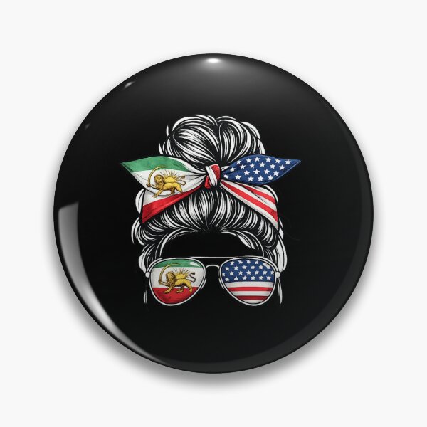 Item preview, Iranian American Woman Messy Bun Iran USA Flag Heritage designed and sold by SofenArt.