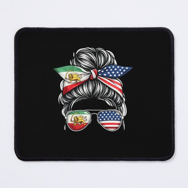 Item preview, Iranian American Woman Messy Bun Iran USA Flag Heritage designed and sold by SofenArt.