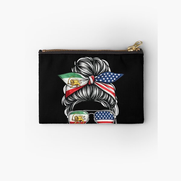 Item preview, Iranian American Woman Messy Bun Iran USA Flag Heritage designed and sold by SofenArt.