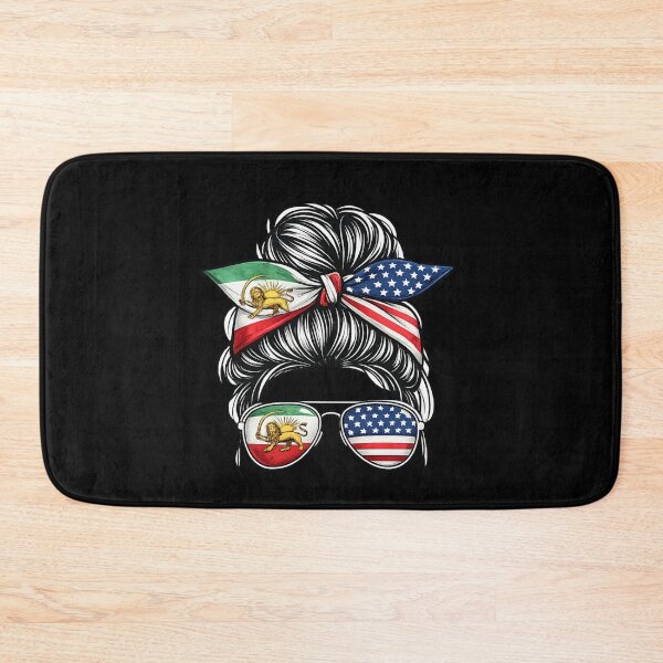 Item preview, Iranian American Woman Messy Bun Iran USA Flag Heritage designed and sold by SofenArt.