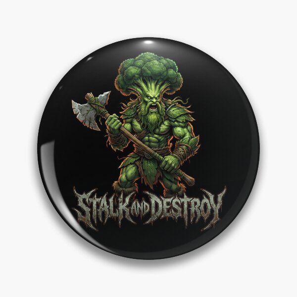 Item preview, Broccoli Barbarian "Stalk and Destroy" | Funny Vegan Heavy Metal Art designed and sold by IdentityinInk.