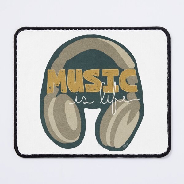 Item preview, Music Is Life Headphones Illustration- Teal designed and sold by BibidibuDesigns.