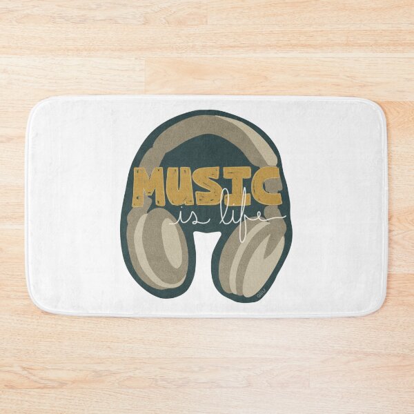 Item preview, Music Is Life Headphones Illustration- Teal designed and sold by BibidibuDesigns.