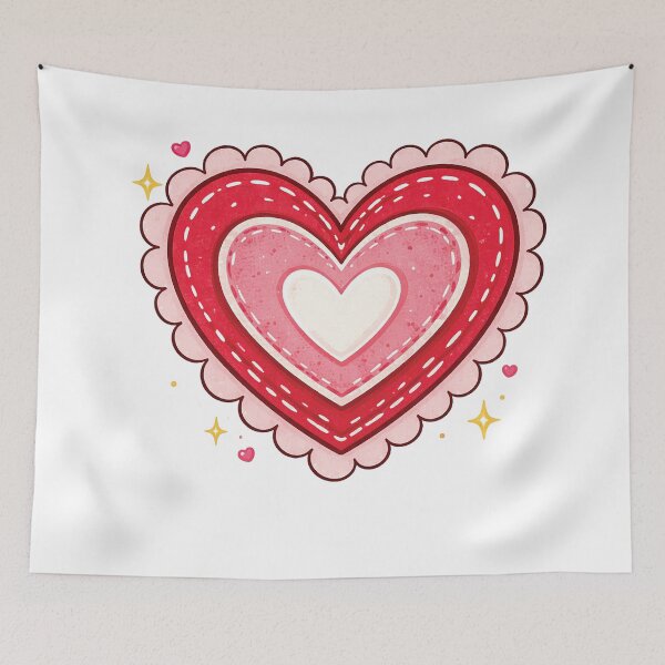 Item preview, Cute Kawaii Layered Heart – Pink & Red Valentine’s Day Clipart designed and sold by Gold Turtle  Lina.
