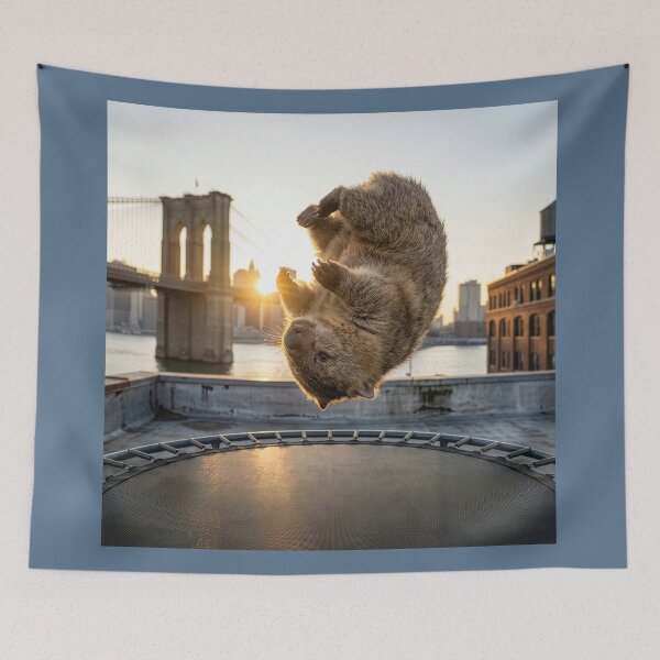 Item preview, Wombat on a Trampoline Near Brooklyn Bridge designed and sold by Tridentulus.