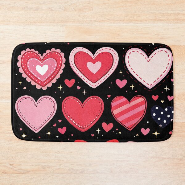 Item preview, Kawaii Heart and Bow Clipart Set – Cute Pink and Red Valentine’s Day Illustration on Black Background designed and sold by Gold Turtle  Lina.