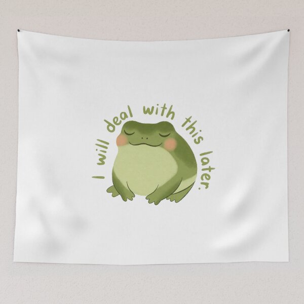 Item preview, Funny Frog Procrastination Quote I Will Deal Later designed and sold by SassyArtistry.
