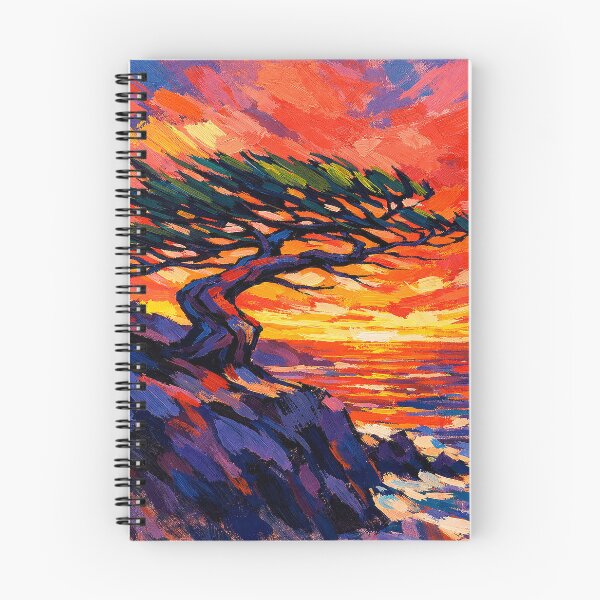 Item preview, Torrey Pine at Sunset – Vibrant Neo-Fauvist Coastal Tree Painting designed and sold by ALW951.