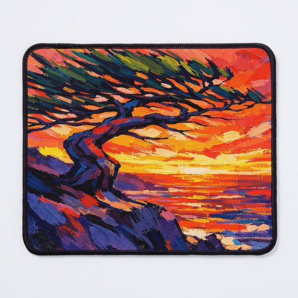Item preview, Torrey Pine at Sunset – Vibrant Neo-Fauvist Coastal Tree Painting designed and sold by alw951.