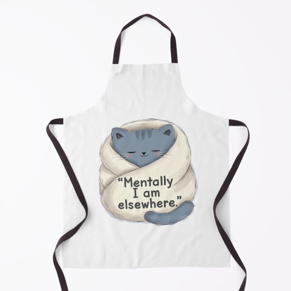 Item preview, Cat Quote Mentally I Am Elsewhere Illustration designed and sold by SassyArtistry.