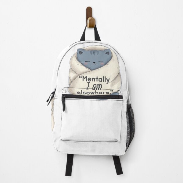 Item preview, Cat Quote Mentally I Am Elsewhere Illustration designed and sold by SassyArtistry.