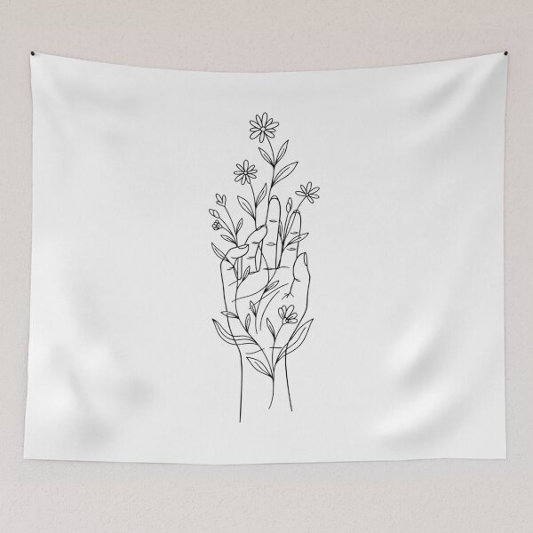 Item preview, Soft But Strong - Minimalist Floral Hand Line Art Aesthetic designed and sold by MoonSoul Studio.
