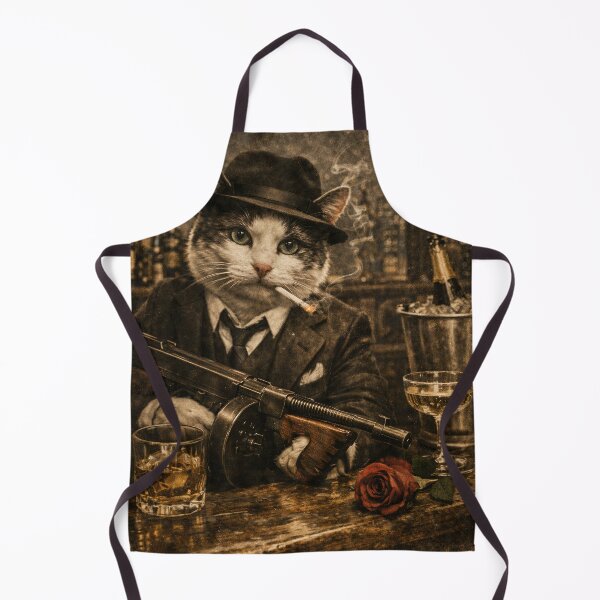 Item preview, Gangster Cat At Bar - Vintage Mafia Noir Art designed and sold by D S DESIGNS .