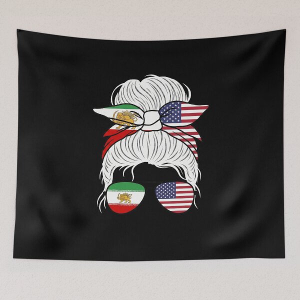 Item preview, Iranian American Messy Bun Woman Heritage Pride designed and sold by SofenArt.