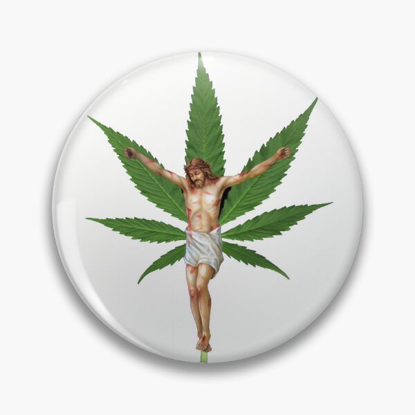 Item preview, Stoned Savior – Jesus on Cannabis Leaf | Religious Weed Art Sticker designed and sold by davewave008.