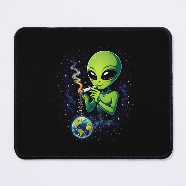 Item preview, Psychedelic Alien Smoking Earth – Trippy Cosmic Stoner Art designed and sold by DanRoseMind.