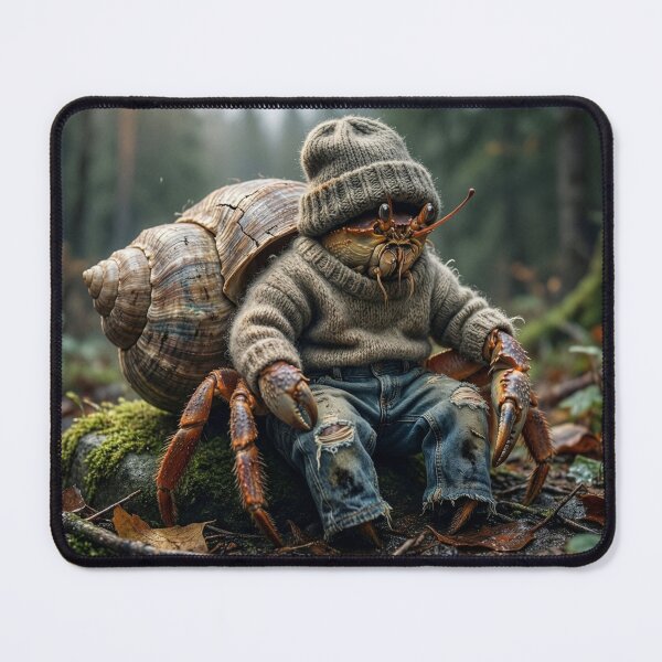 Item preview, Hermit Crab Disguised as a 1990s Grunge Rocker designed and sold by Tridentulus.
