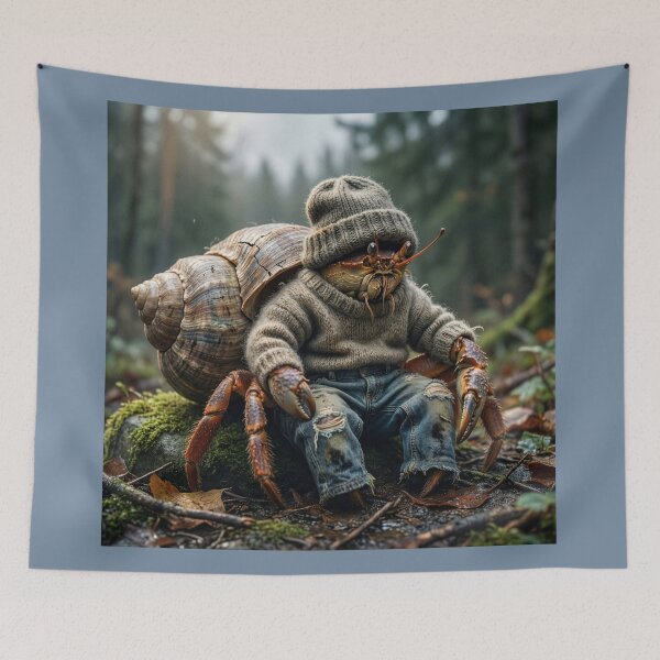 Item preview, Hermit Crab Disguised as a 1990s Grunge Rocker designed and sold by Tridentulus.