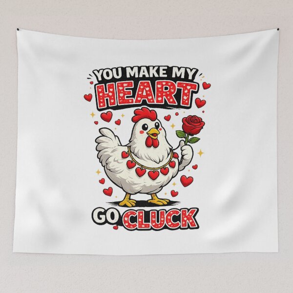 Item preview, You Make My Heart Go Cluck Chicken Lover Valentine Farm Animal designed and sold by SofenArt.