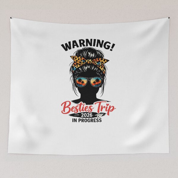 Item preview, Warning! Besties Trip 2026 In Progress Girls Travel Vacation Friends Getaway designed and sold by SofenArt.