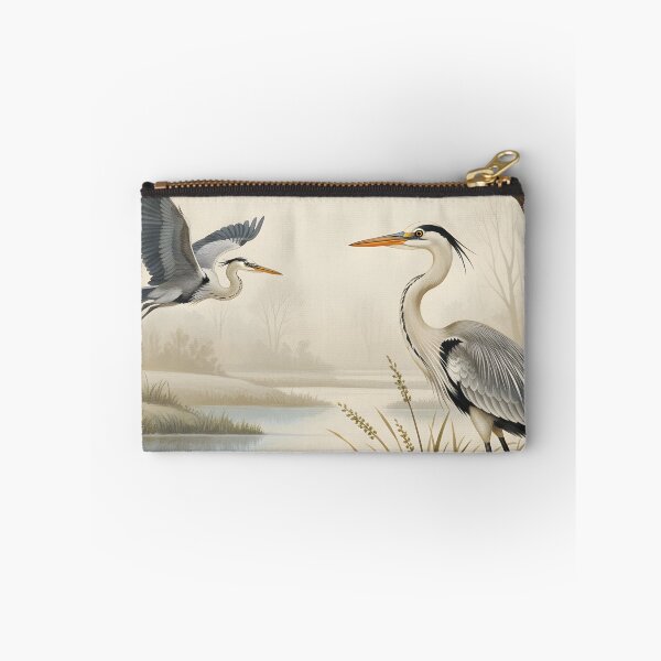 Item preview, Heron Birds Vintage Lake Scene Wall Art Watercolor designed and sold by shopcanva.