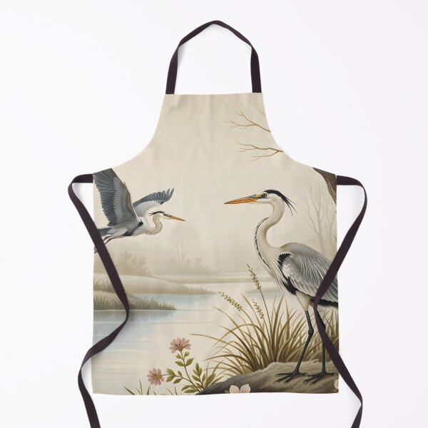 Item preview, Heron Birds Vintage Lake Scene Wall Art Watercolor designed and sold by shopcanva.