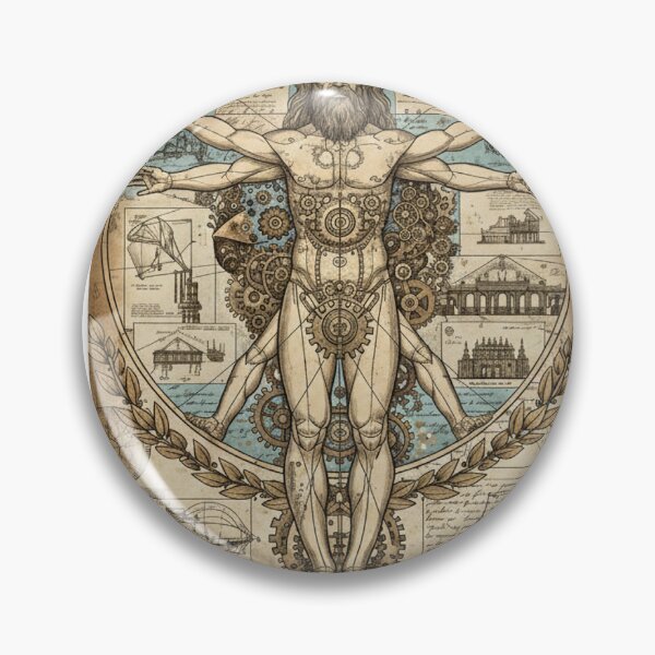 Item preview, Vitruvian Man Leonardo Da Vinci Geometry Dark Academia  designed and sold by LEANBOY.