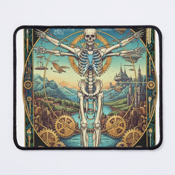 Item preview, Vitruvian Man Leonardo Da Vinci Geometry Dark Academia designed and sold by LEANBOY.