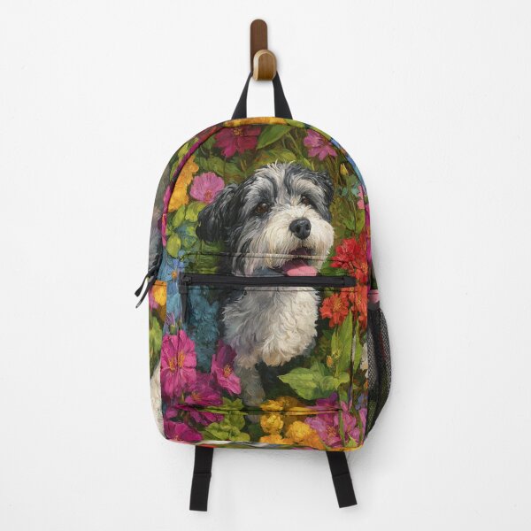 Item preview, A Havanese playing in a vibrant flower garden, Dogs in Motion designed and sold by CDC40.