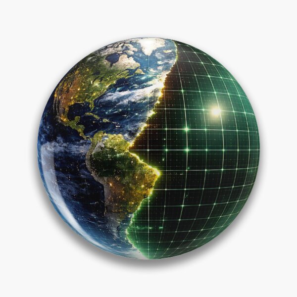 Item preview, Simulation Theory Earth Grid Ontological Shock Sticker designed and sold by ArcanePrintsxo.