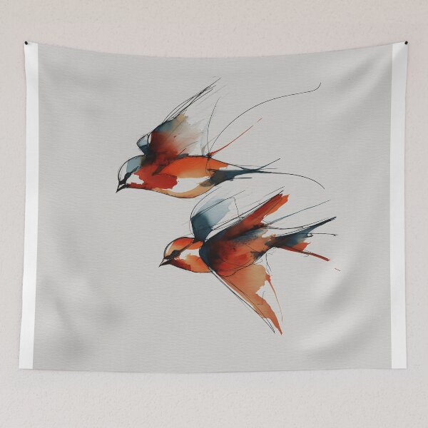Item preview, Elegant Swallows in Flight designed and sold by lautir.
