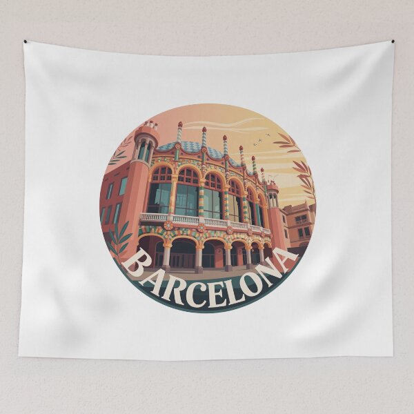 Item preview, Palau Musica View - Barcelona Retro Art - Architecture Illustration designed and sold by CircinusStore.