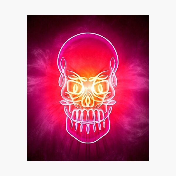 Glowing Skull Gifts Merchandise Redbubble - king skull neon sign roblox